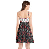 Spaghetti Strap Sleeveless Falred Hem Short Dress - Objet D'Art