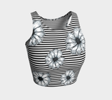 Floral Striped Athletic Crop Top - Objet D'Art