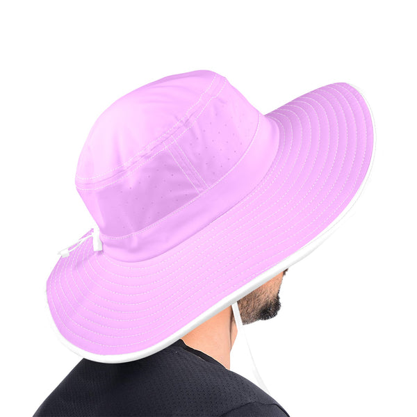 light purple pink solid Wide Brim Bucket Hat - Objet D'Art