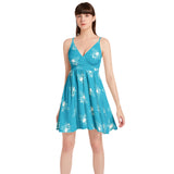 Spaghetti Strap Sleeveless Falred Hem Short Dress - Objet D'Art