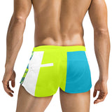 pisces neon green blue ombre print Men's Swim Trunks with Zipper Pocket (Model L71) - Objet D'Art