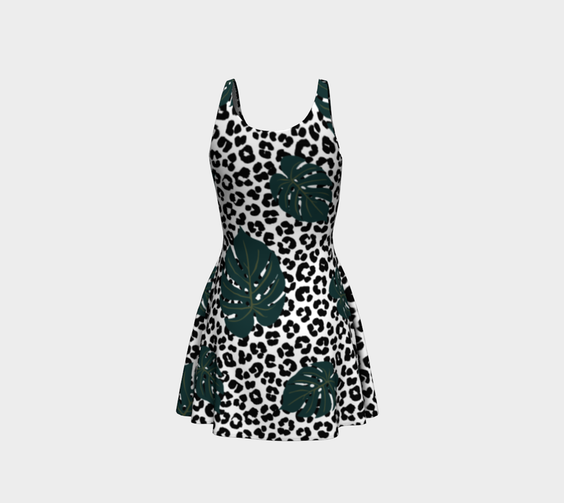 Leopard and Palms Flare Dress - Objet D'Art