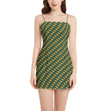 Sleeveless Square Neckline Spaghetti Strap Mini Dress - Objet D'Art