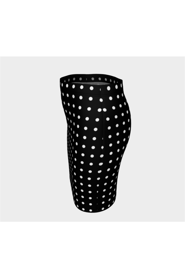 Black and White Polka Dot Fitted Skirt - Objet D'Art