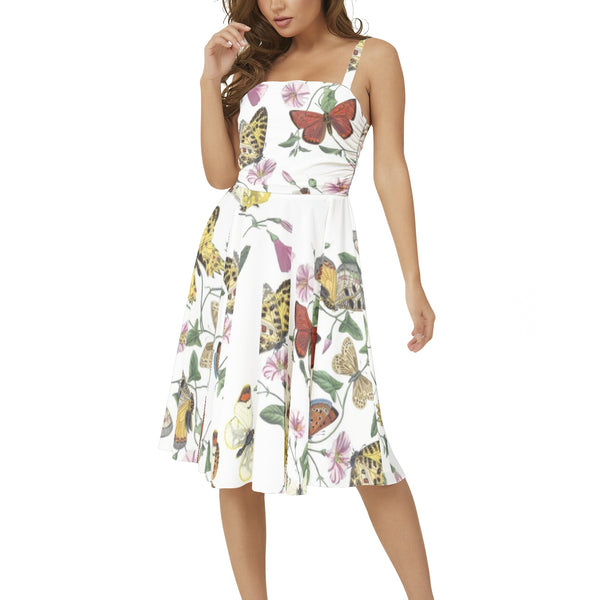 Sleeveless Square Neck Flare Hem Midi Dress - Objet D'Art