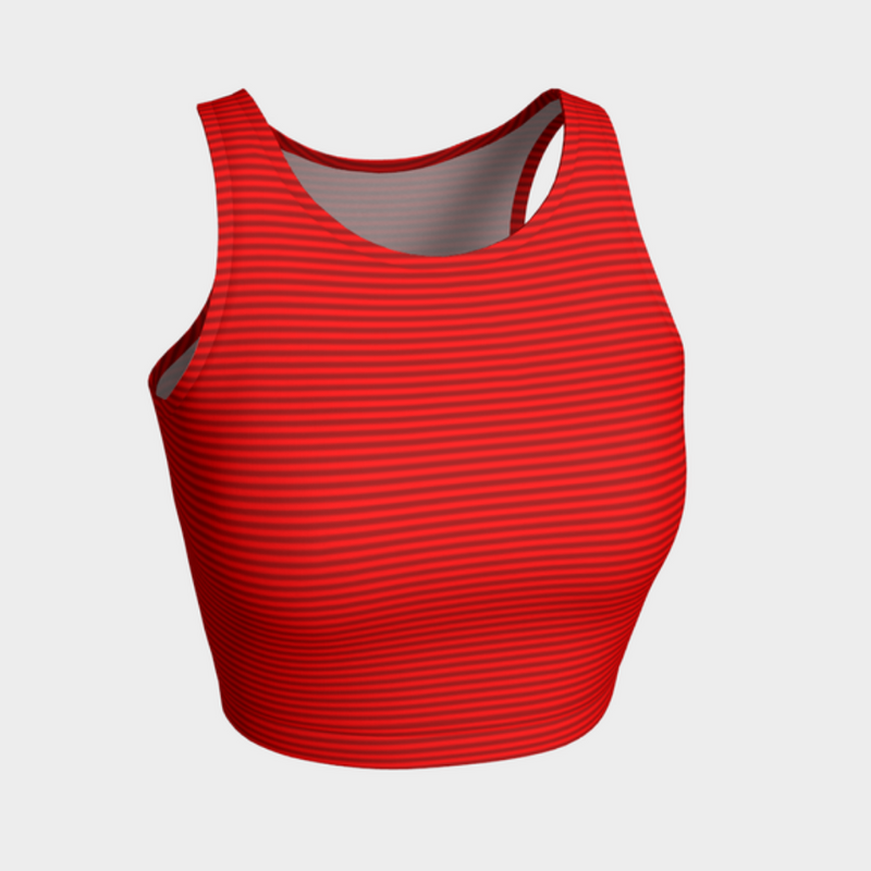 Crimson Micro Stiped Athletic Top - Objet D'Art