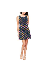 Valentine's Day Candy Print Thea Sleeveless Skater Dress - Objet D'Art