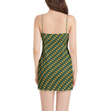 Sleeveless Square Neckline Spaghetti Strap Mini Dress - Objet D'Art