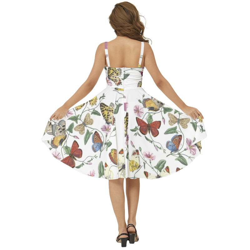 Sleeveless Square Neck Flare Hem Midi Dress - Objet D'Art