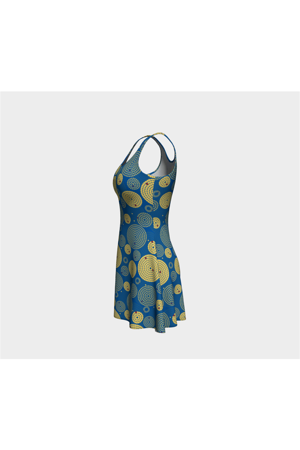 African Beaded Print Flare Dress - Objet D'Art
