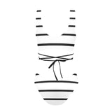 bw striped print 5 Cross String Bikini Set (Model S29) - Objet D'Art