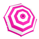 fuchsia striped umbrella print Semi-Automatic Foldable Umbrella (Model U12) - Objet D'Art