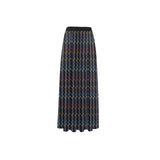 color waves print 3 High Slit Long Beach Dress (Model S40) - Objet D'Art