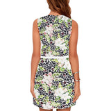 apple blossom leopard print Eos Women's Sleeveless Dress (Model D01) - Objet D'Art