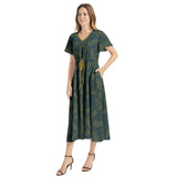 Flutter Sleeve Drawstring Waist Flared Dress - Objet D'Art