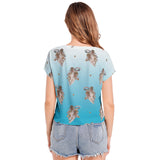 Batwing Sleeve V-Neck Top - Objet D'Art