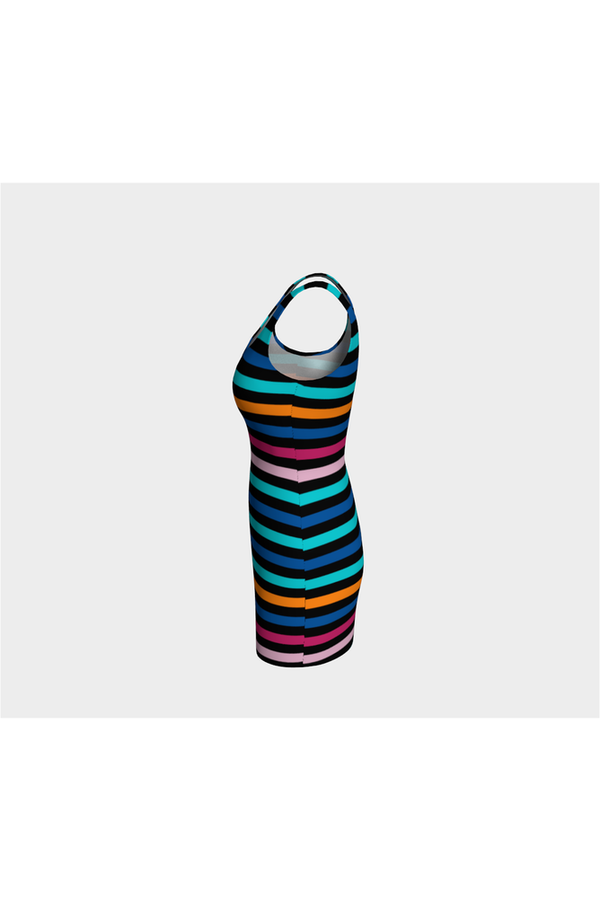 Color Stripes Bodycon Dress - Objet D'Art