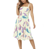 Sleeveless Square Neck Flare Hem Midi Dress - Objet D'Art