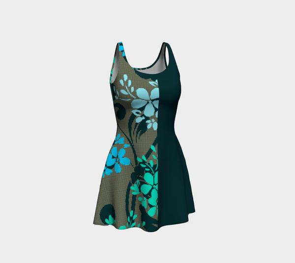 Floral Silhouette Flare Dress - Objet D'Art