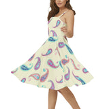 Sleeveless Square Neck Flare Hem Midi Dress - Objet D'Art