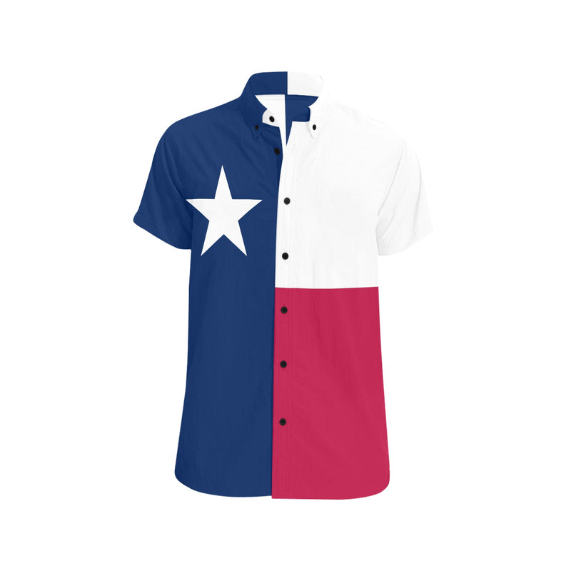 Texas Lone Star Men's All Over Print Short Sleeve Shirt (Model T53) - Objet D'Art