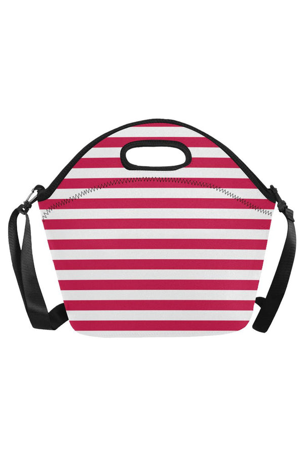 Red Stripes Neoprene Lunch Bag/Large (Model 1669) - Objet D'Art