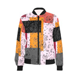 ban multiple yoga_leggings_template-Recovered-Recovered copy All Over Print Bomber Jacket for Women (Model H36) - Objet D'Art
