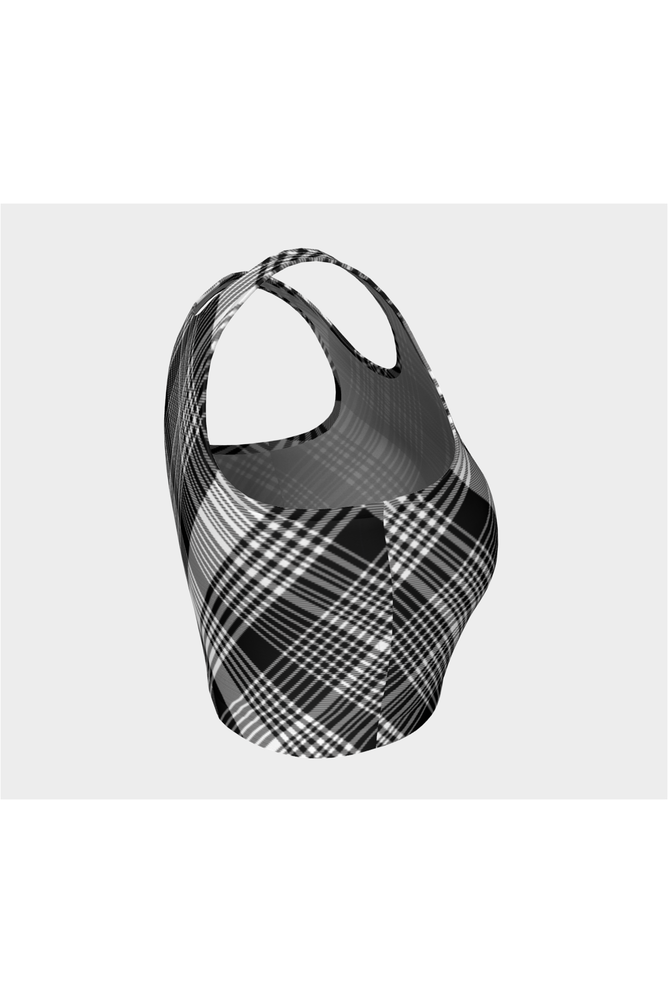 Black Plaid Athletic Top - Objet D'Art