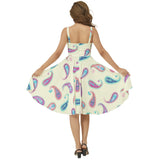 Sleeveless Square Neck Flare Hem Midi Dress - Objet D'Art