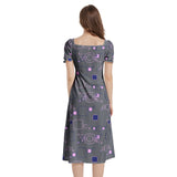 Puff Sleeve Split Thigh Midi Dress - Objet D'Art