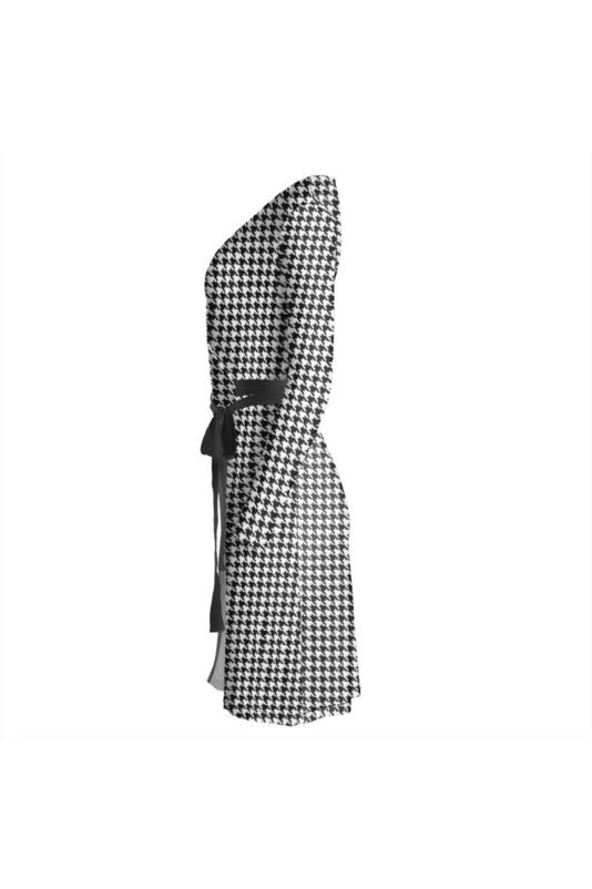 Micro Houndstooth Wrap Dress - Objet D'Art