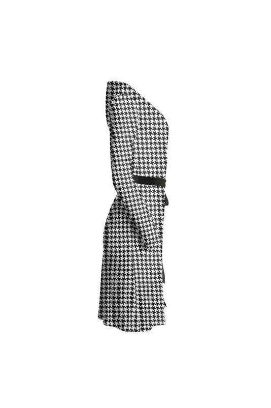 Micro Houndstooth Wrap Dress - Objet D'Art