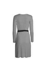 Micro Houndstooth Wrap Dress - Objet D'Art