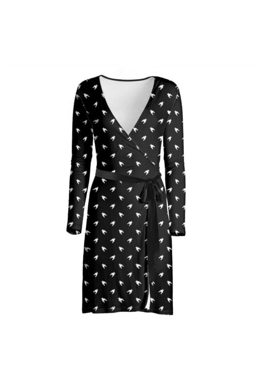 Houndstooth Polka-dot Wrap Dress - Objet D'Art