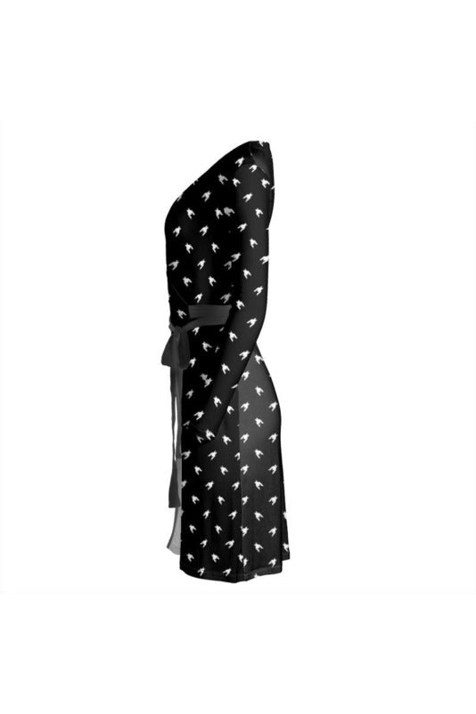 Houndstooth Polka-dot Wrap Dress - Objet D'Art