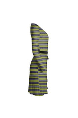 Olive Stripe Wrap Dress - Objet D'Art