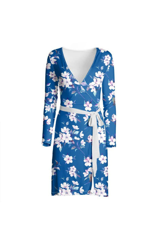 Blue Rose Wrap Dress - Objet D'Art