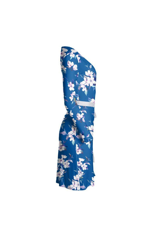 Blue Rose Wrap Dress - Objet D'Art