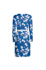 Blue Rose Wrap Dress - Objet D'Art