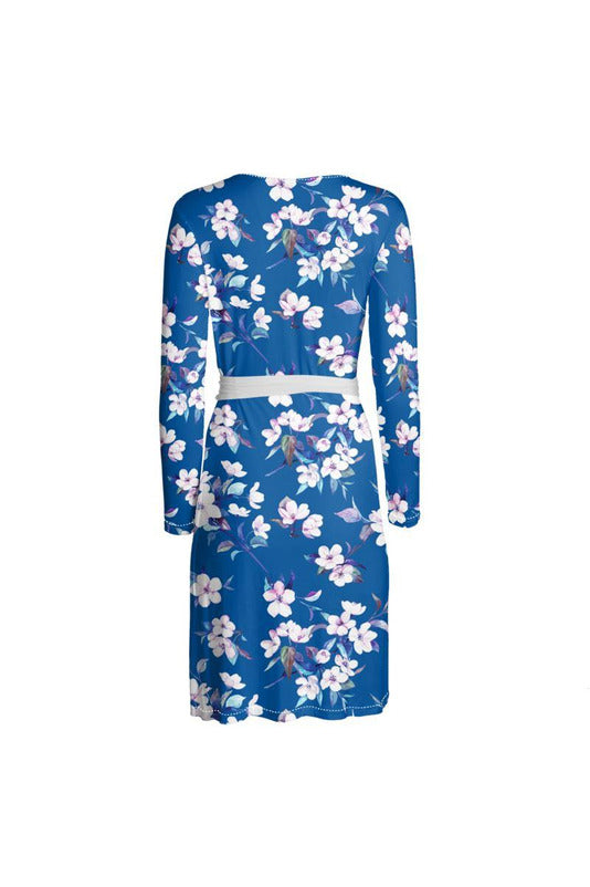 Blue Rose Wrap Dress - Objet D'Art
