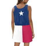 Texas Lone Star All Over Print Vest Short Jumpsuit - Objet D'Art