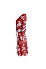 Crimson Floral Wrap Dress - Objet D'Art