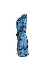 Floral Mist Striped Wrap Dress - Objet D'Art