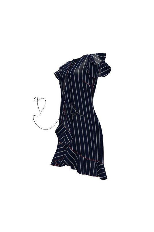 Pinstripe Tea Dress - Objet D'Art