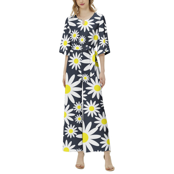 Sunflower Dolman Sleeve Belted Wide Leg Jumpsuit - Objet D'Art