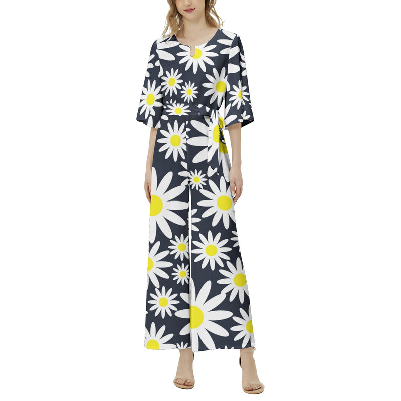 Sunflower Dolman Sleeve Belted Wide Leg Jumpsuit - Objet D'Art
