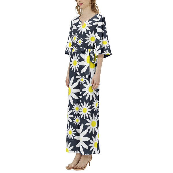 Sunflower Dolman Sleeve Belted Wide Leg Jumpsuit - Objet D'Art