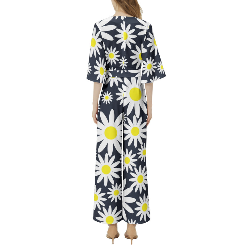 Sunflower Dolman Sleeve Belted Wide Leg Jumpsuit - Objet D'Art