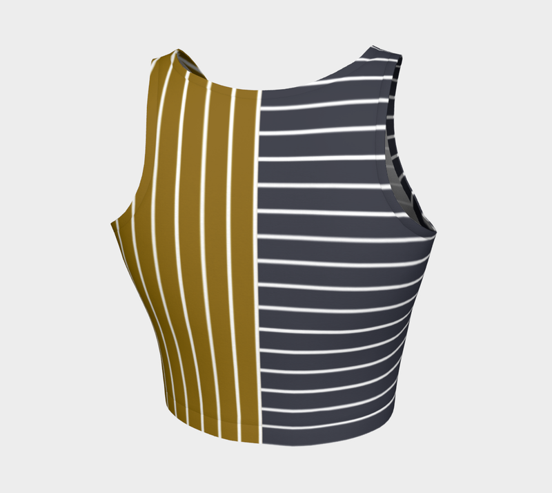 Antique Bronze & Gunmetal Athletic Crop top - Objet D'Art