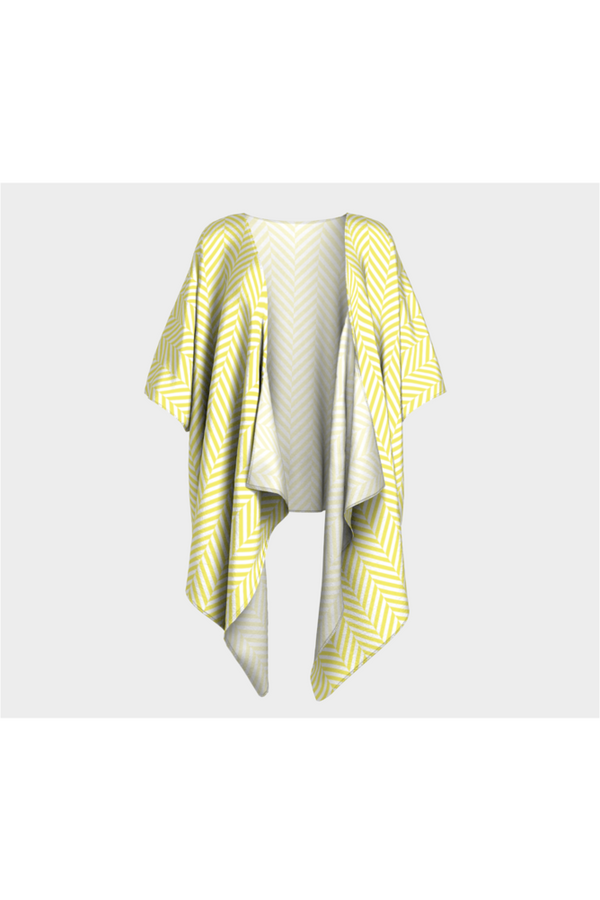 Yellow & White Draped Kimono - Objet D'Art